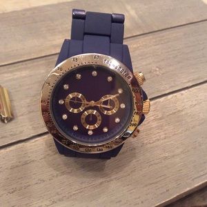 Blue and gold ladies watch fits a size 7 wrist